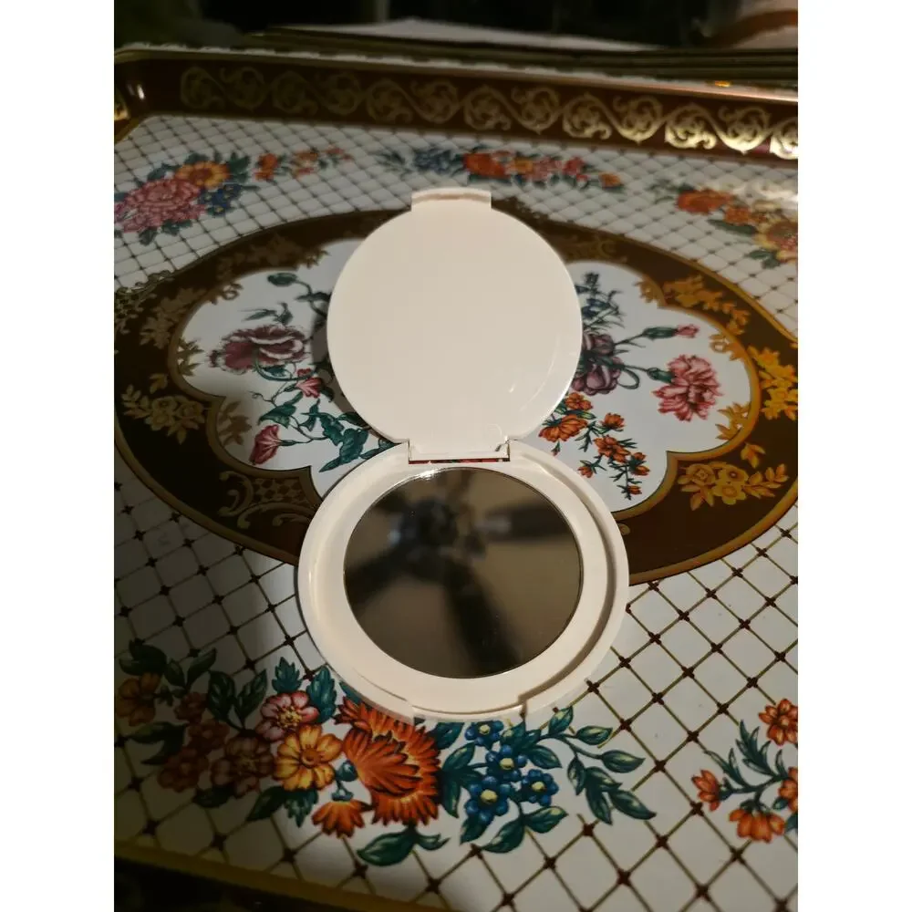 Vintage Estee Lauder Compact Mirror White Round Purse Vanity Mirror
